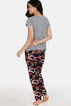 Zivame Tree Of Life Rayon Pyjama Set - Medieval Blue — thumbnail 3
